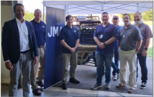 Sherpa 6 and JMA personnel at Spring Lake demo in from of 5G standalone enhanced ITN mounted on a tactical MRZR vehicle.